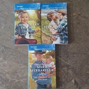 3 Harlequin American Western Romance Paperback Novels